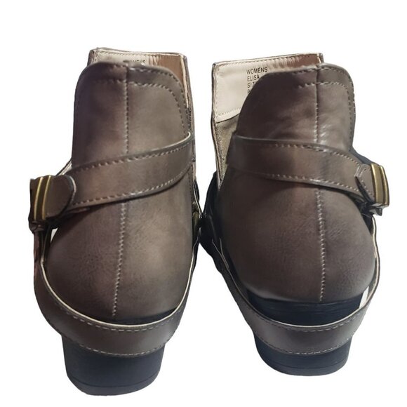 GC Shoes Womens Elisa Taupe Western Almond Toe Booties Ankle Boots Size 6.5 - Picture 4 of 8